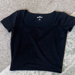 Hollister Black Scoop Neck Crop Top